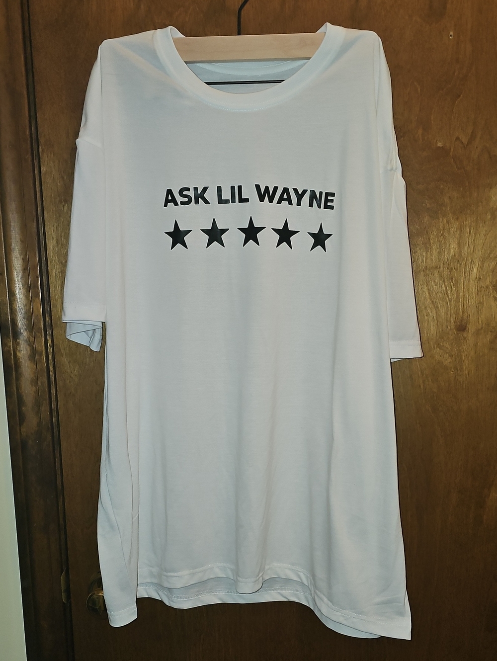 White 'ASK LIL WAYNE' Vinyl Print Letters